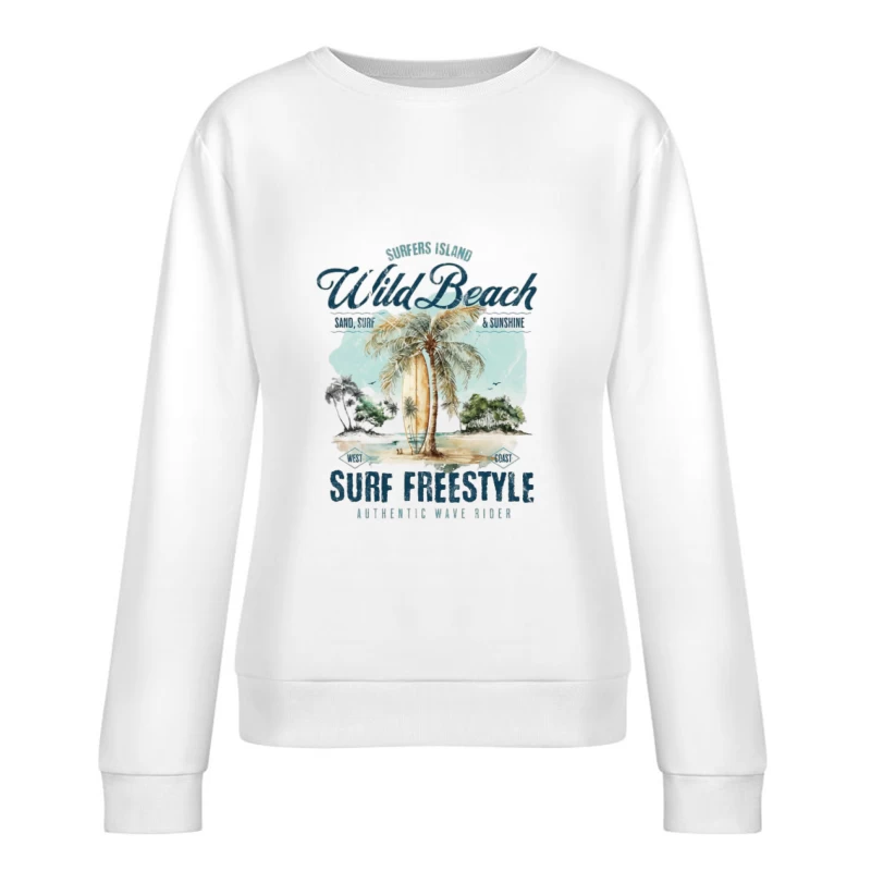 Wilder Strand Surfen Damen Pullover Sweatshirt