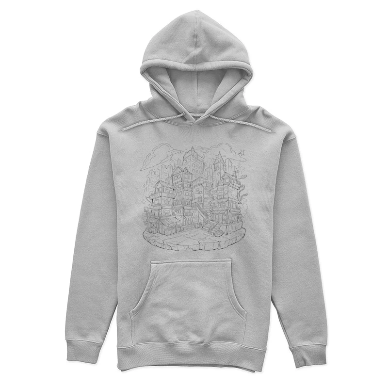 Fantasy Cityscape Illustration Female Pullover Hoodie
