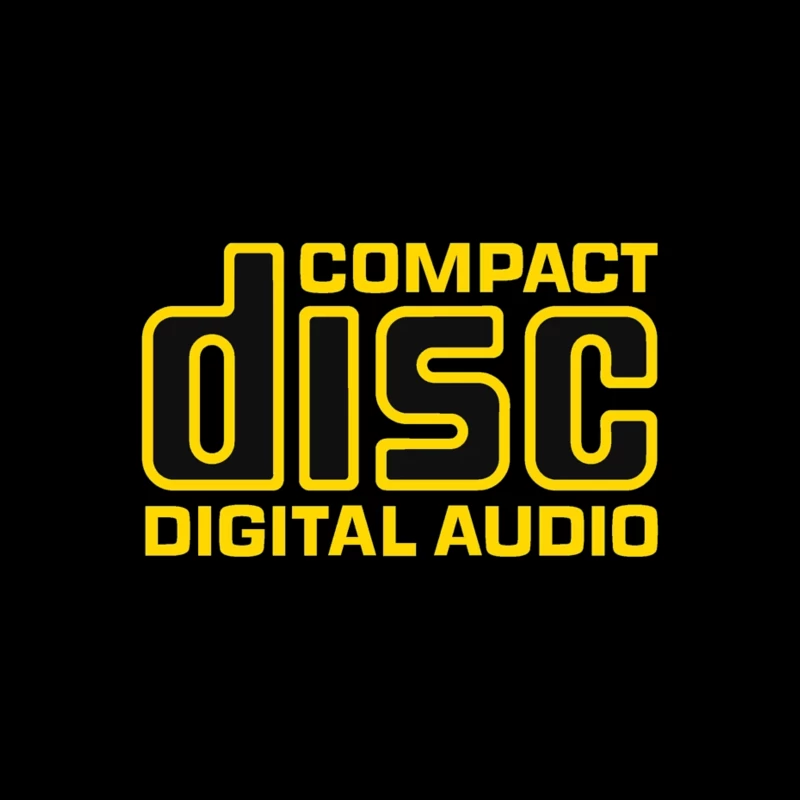 Vintage Compact Disc Digital Audio Yellow Logo Design Tapestry