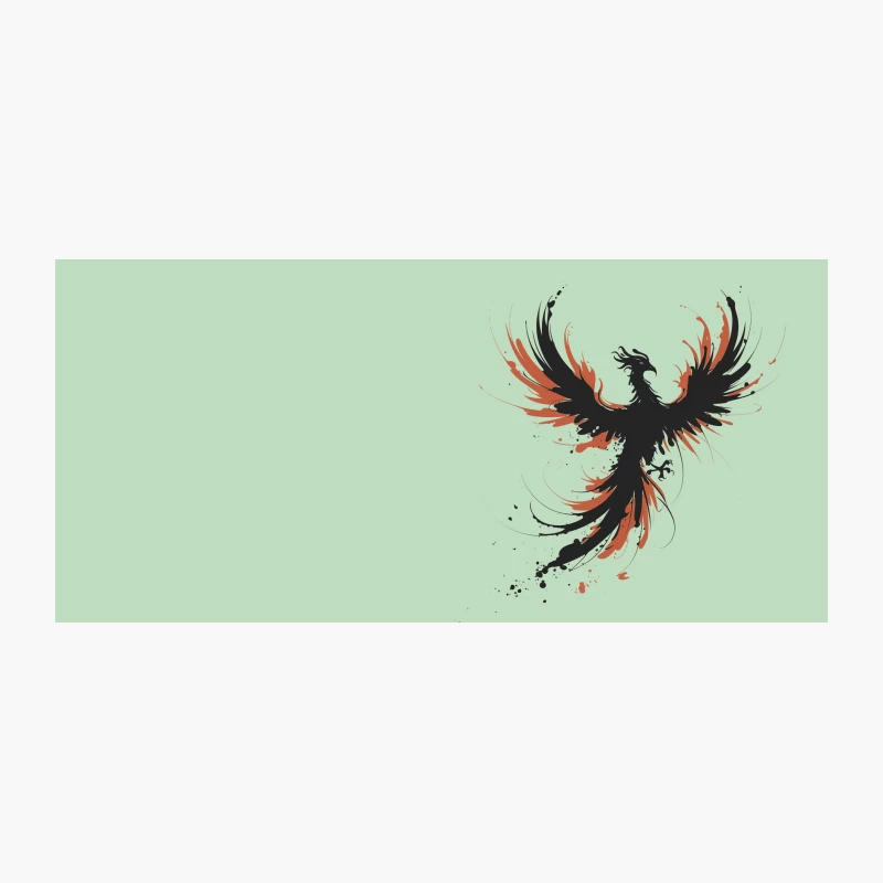 Abstract Phoenix: Mythical Fire Bird in Black and Red Splatter Art Coffee Mug