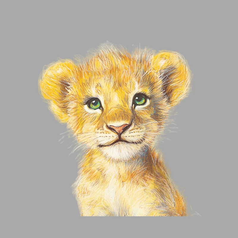Sweet Lion Cub Watercolor Portrait Female Pullover Hoodie