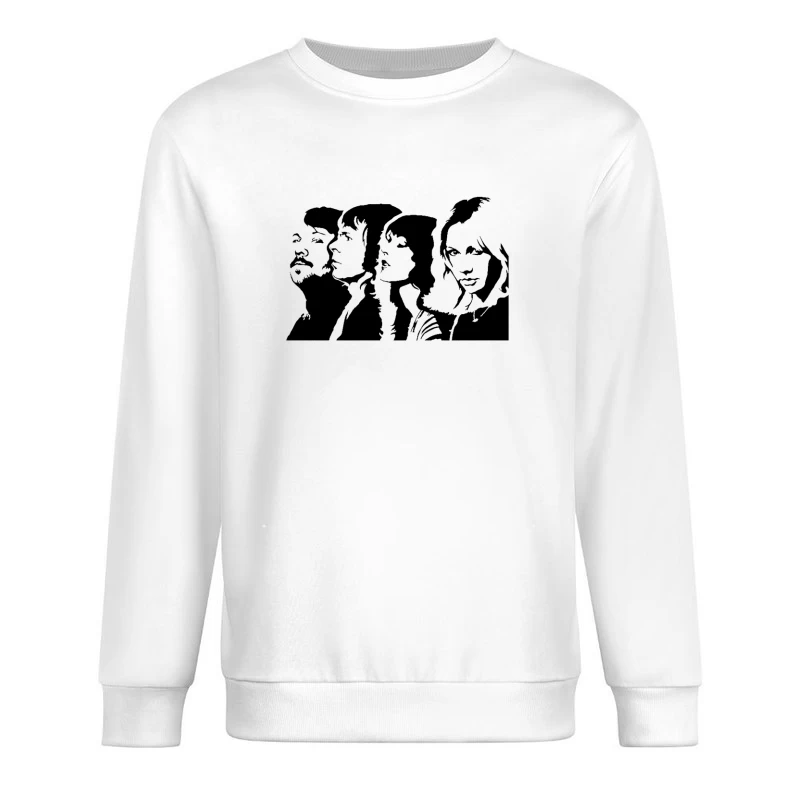 Abba Black White Male Pullover Sweatshirt