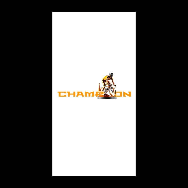 Champion Cycling Sports Logo with Trophy Cyclist iPhone Case