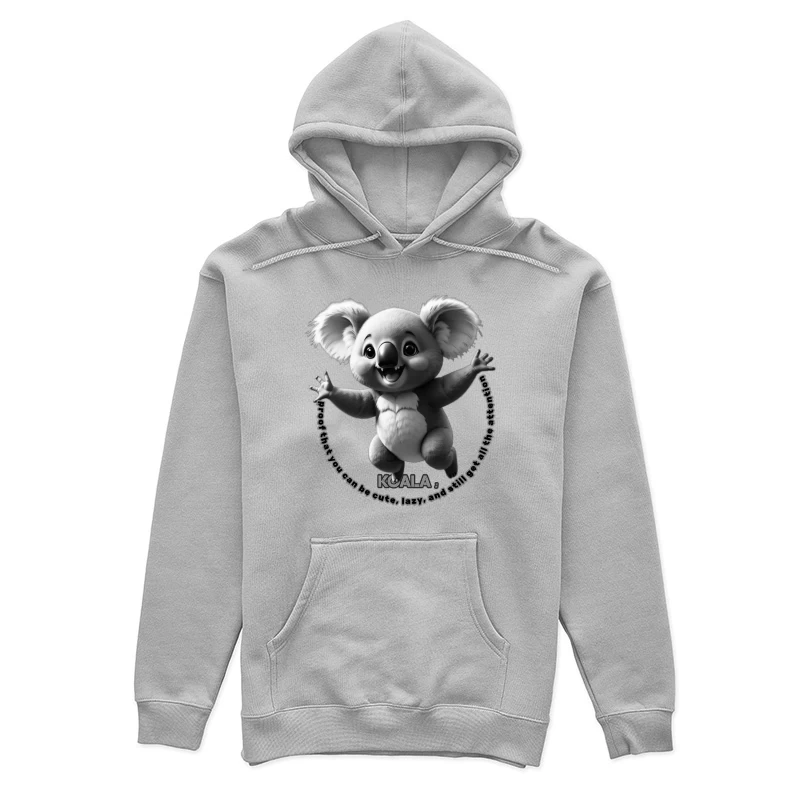 Cute Animated Koala Showing Joy and Attention Female Pullover Hoodie
