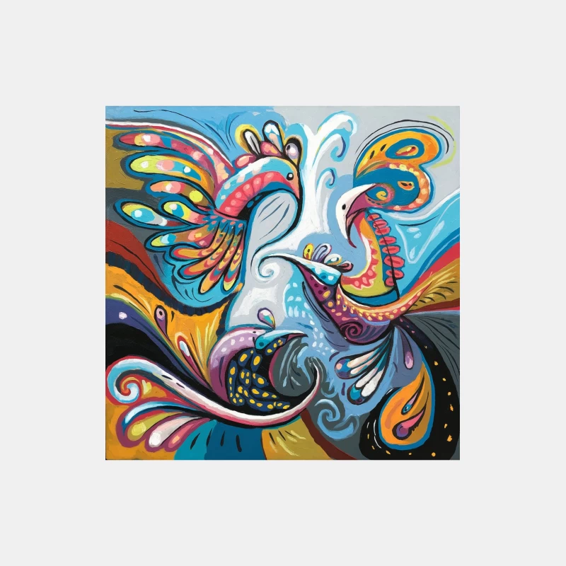 Vibrant Abstract Birds in Swirling Colors Male Tank Top