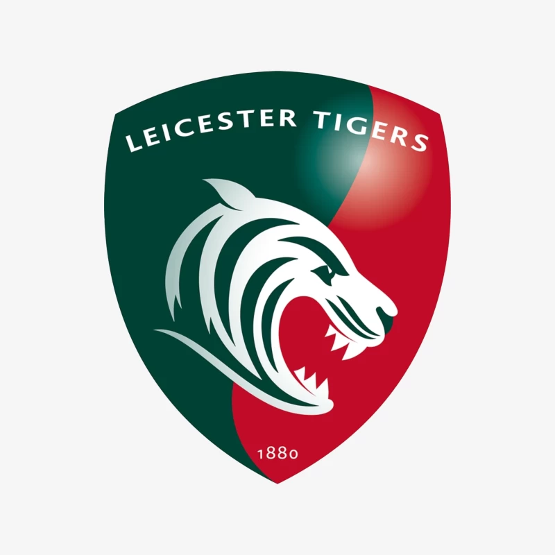 Leicester Tigers Rugby Club Official Logo Shield with Tiger Emblem Male Long Sleeve T-Shirt