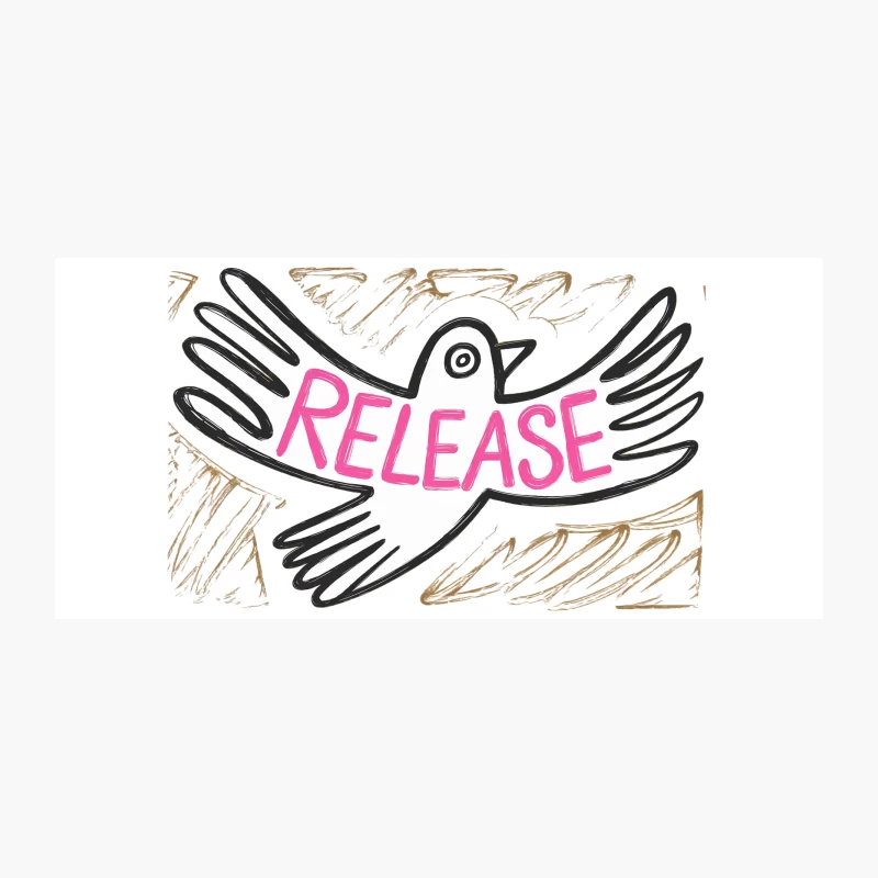 Sketched Dove of Release: Symbol of Freedom and Peace Coffee Mug