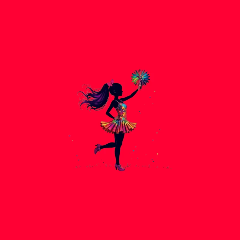 Colorful Cheerleader Silhouette iPhone Case