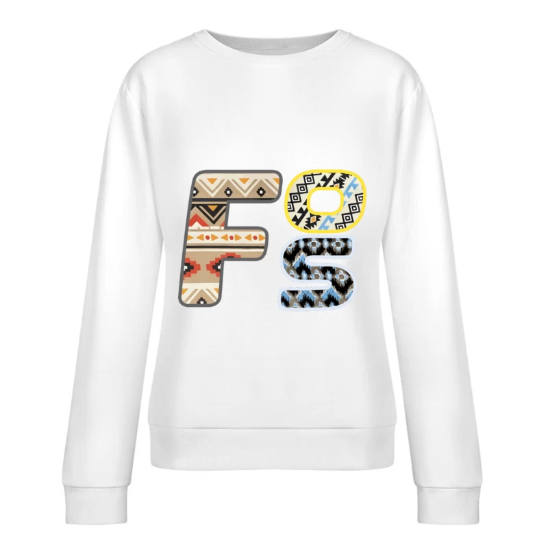 Bunter Tribal Initialen Damen Pullover Sweatshirt