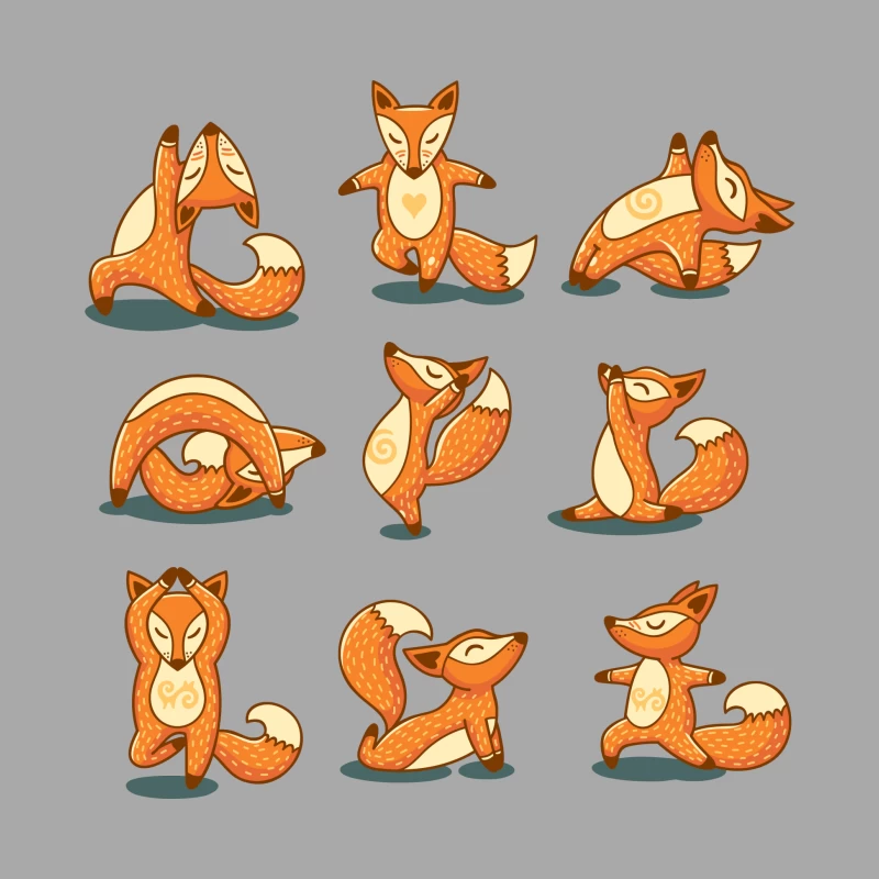 Renards mignons en yoga Femme Sweat à capuche