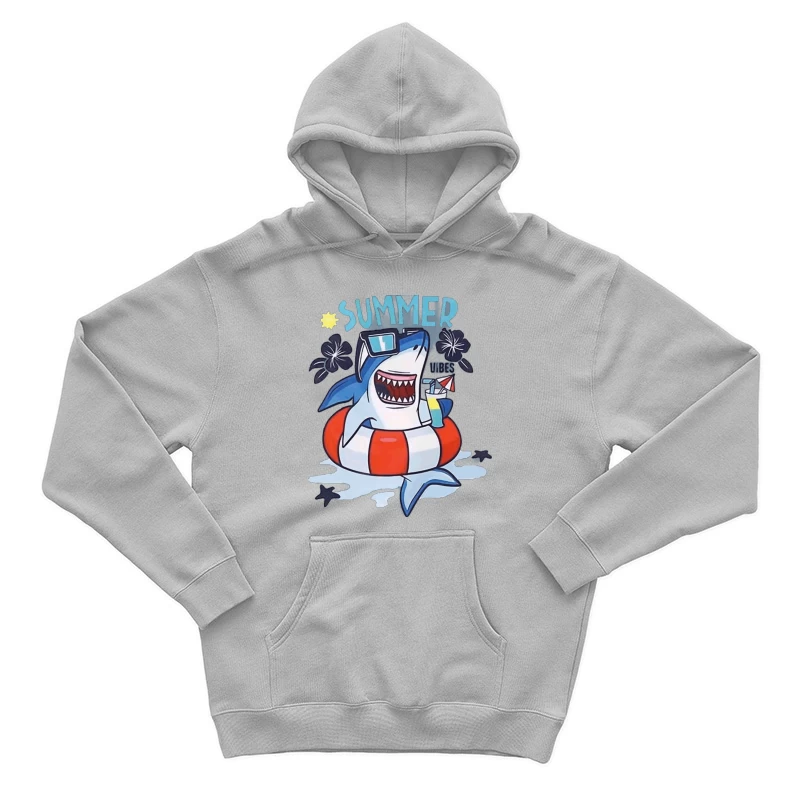 Sommerhai mit Sonnenbrille und Getränk Herren Pullover Hoodie