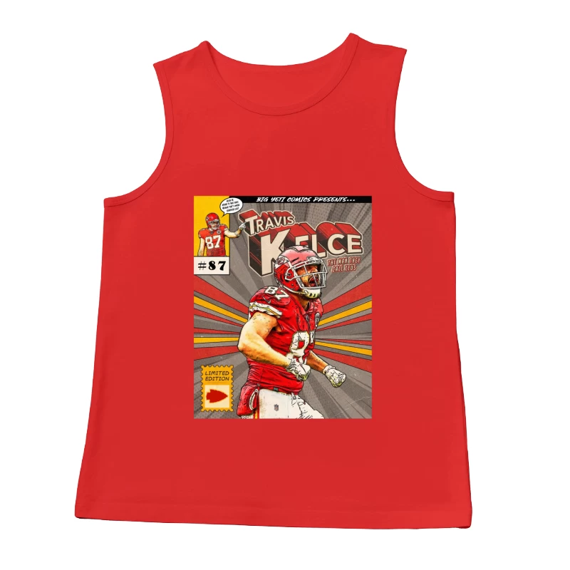 Football - Kansas City Chiefs - Comic Book Mockup - TRAVIS KELCE Male Tank Top