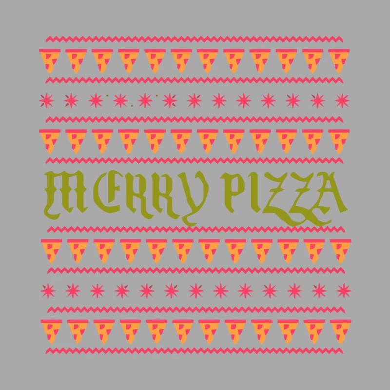 Festive Merry Pizza Christmas Pattern Male Pullover Hoodie