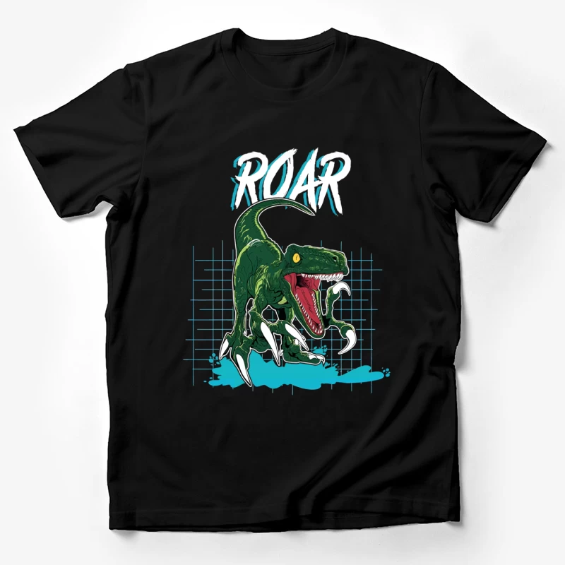 Velociraptor Roar: Neo-Retro Power Male T-Shirt