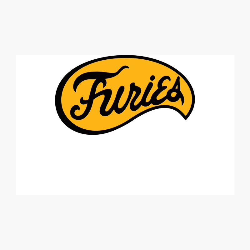 Retro Yellow and Black Oval Furies Logo Travel Mug
