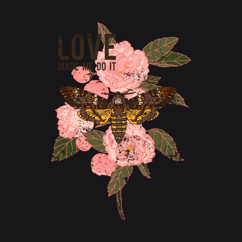 Mite et Fleurs Roses avec Inspiration d'Amour Homme Sweat à capuche