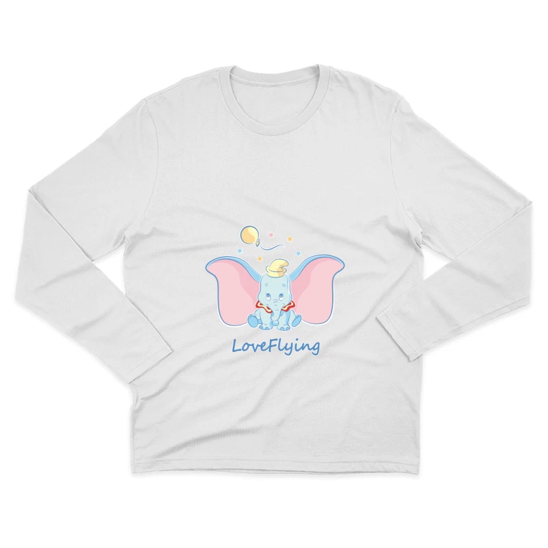 Fliegender Elefant mit Ballon Herren Langarm T-Shirt