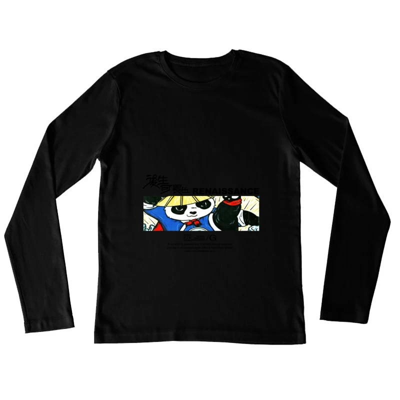 Kung-Fu Panda Comic Illustration Damen Langarm T-Shirt