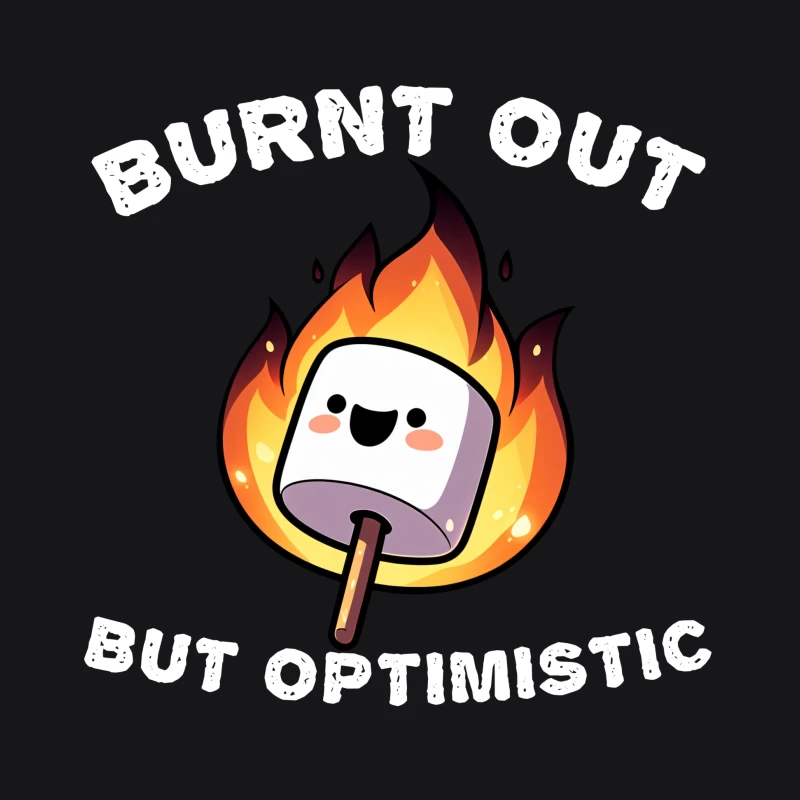 Burnt Out But Optimistic Marshmallow Funny Male Pullover Hoodie