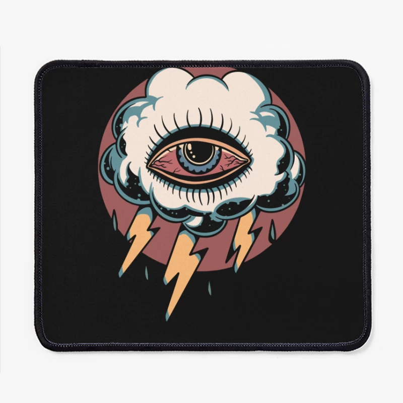 Surreal Eye in a Cloud with Lightning Mouse Pad