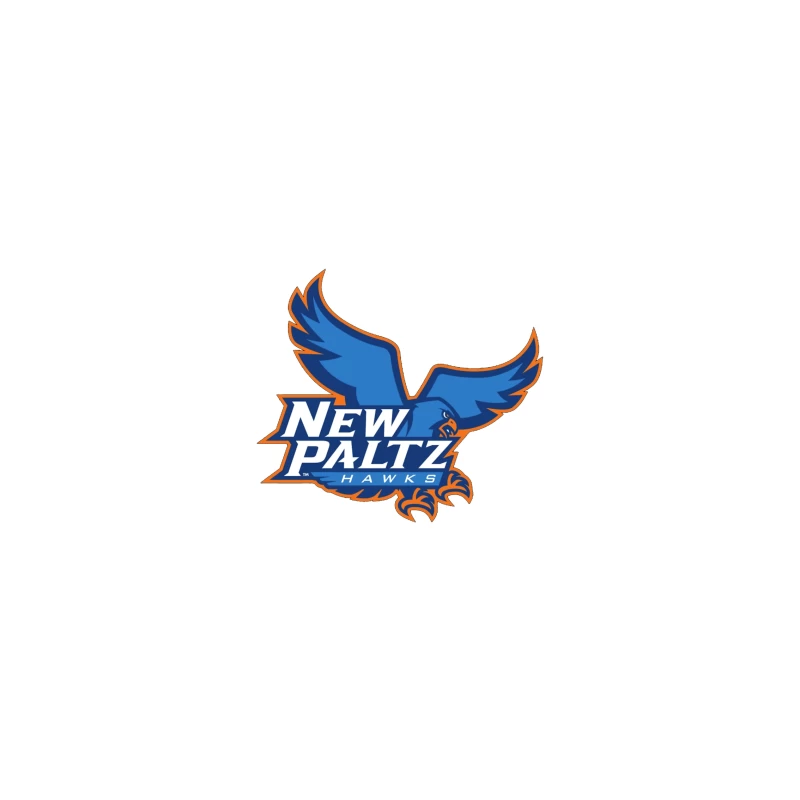 New Paltz Hawks Athletic Logo with Blue Hawk Mascot iPhone Case