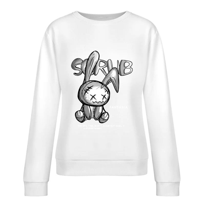 Gruselige Stoffhase Fantasie Damen Pullover Sweatshirt