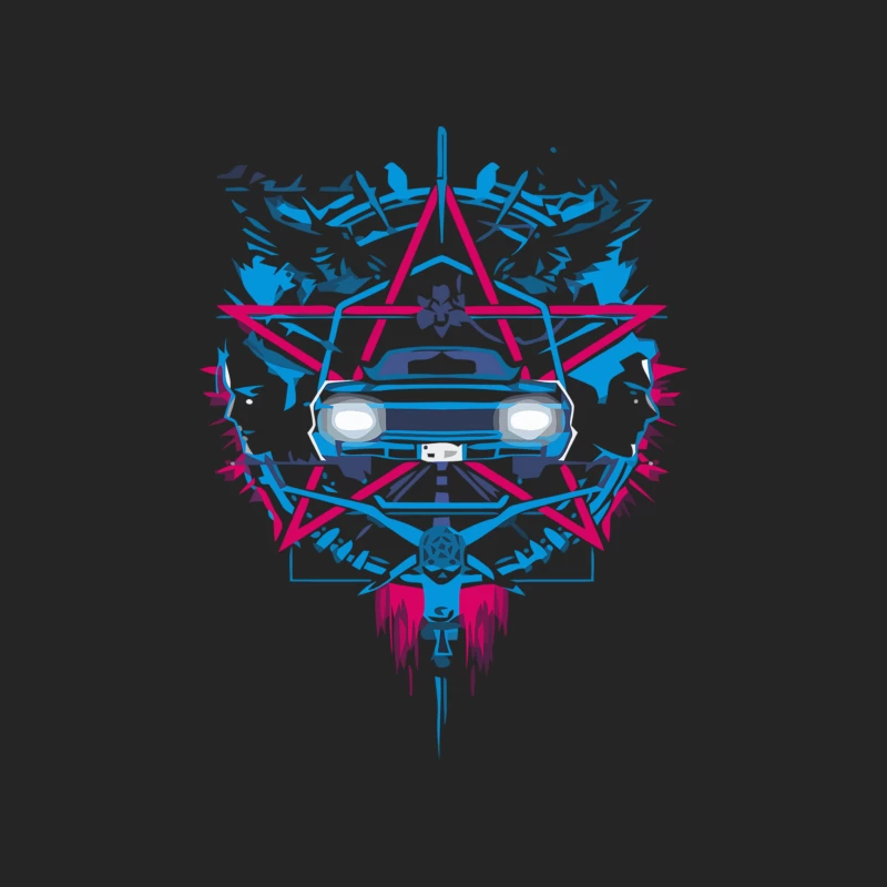 Abstract Retro Car Geometric Design Female Pullover Sweatshirt