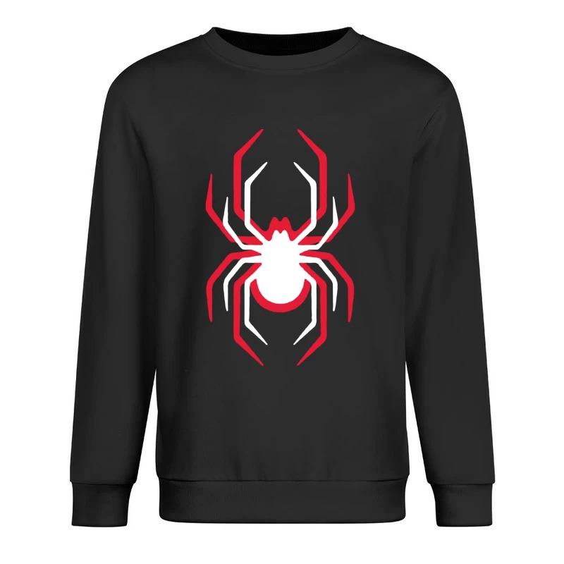 Weißes und rotes Spinnensymbol Herren Pullover Sweatshirt