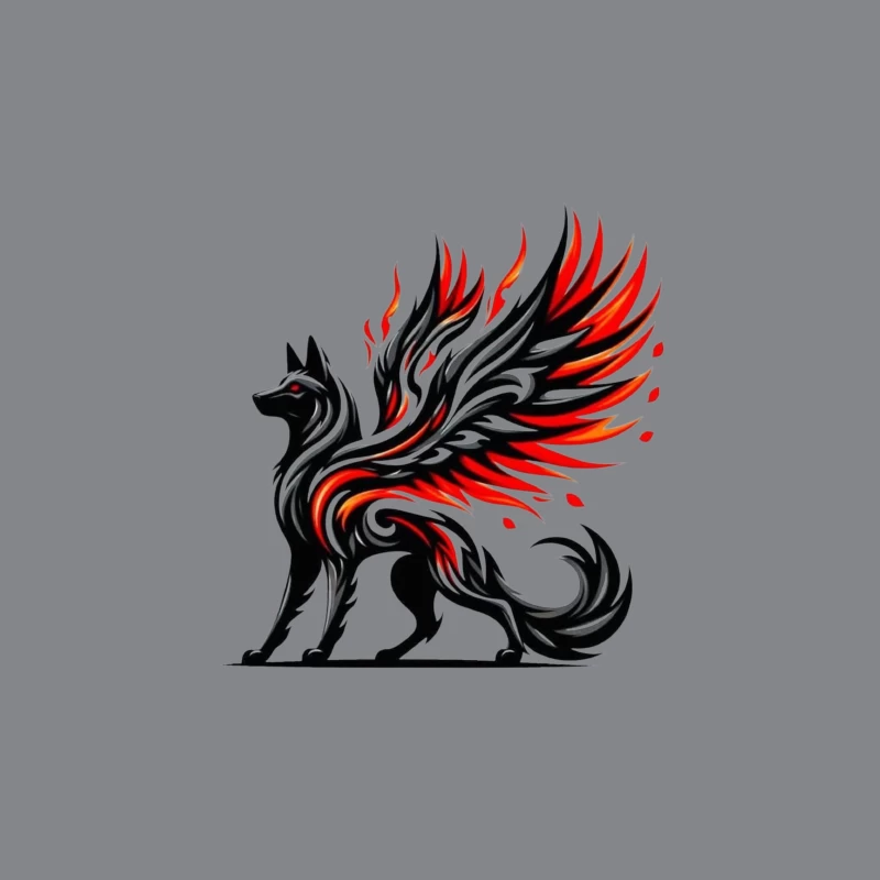 Winged Wolf Fantasy Art Travel Mug