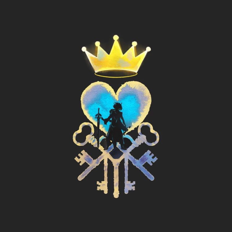 Kingdom Hearts: Crown, Heart and Keys Fantasy Male Pullover Sweatshirt