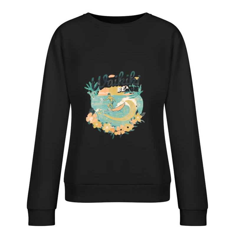 Surfen am Waikiki Beach Damen Pullover Sweatshirt