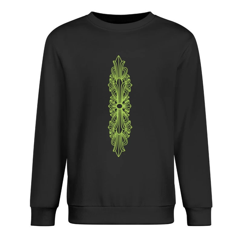 Grünes Ornamentales Design Herren Pullover Sweatshirt