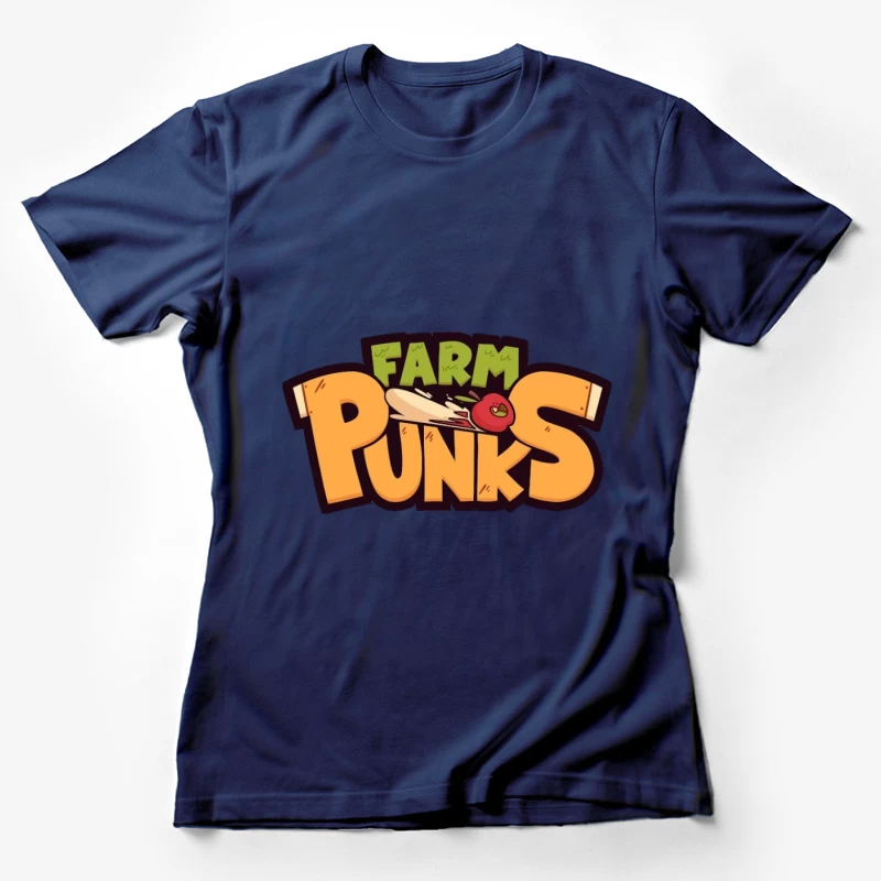 Farm Punks Logo mit fliegendem Apfel Damen T-Shirt
