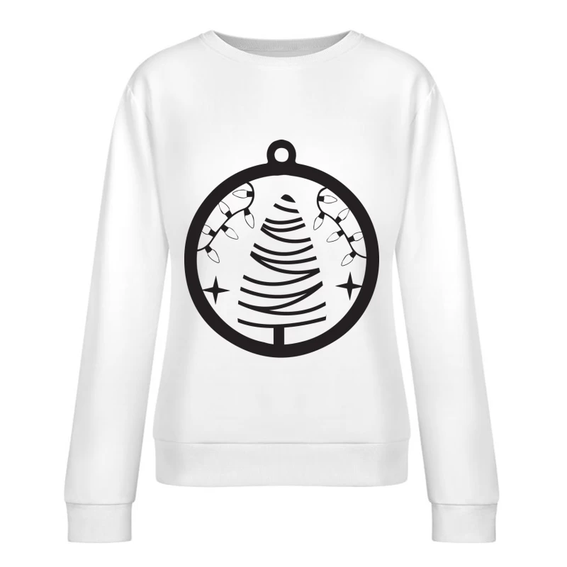 Ornement de Noël avec sapin et guirlandes lumineuses Femme Sweat-shirt à enfiler