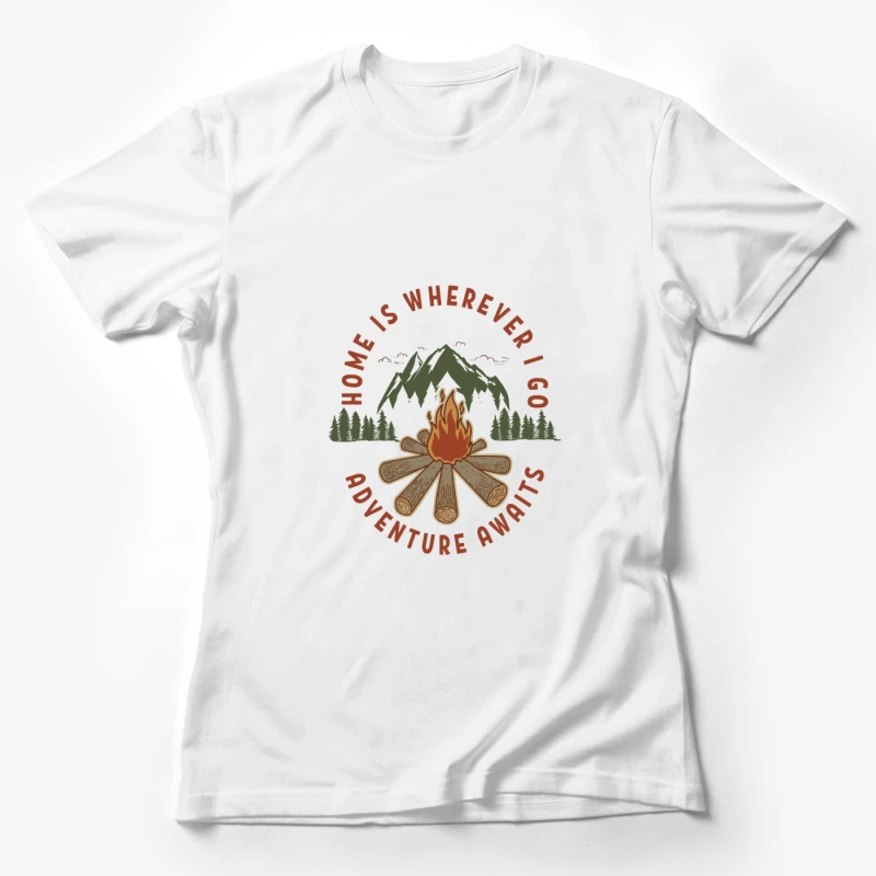 Abenteuer erwartet Lagerfeuer Damen T-Shirt