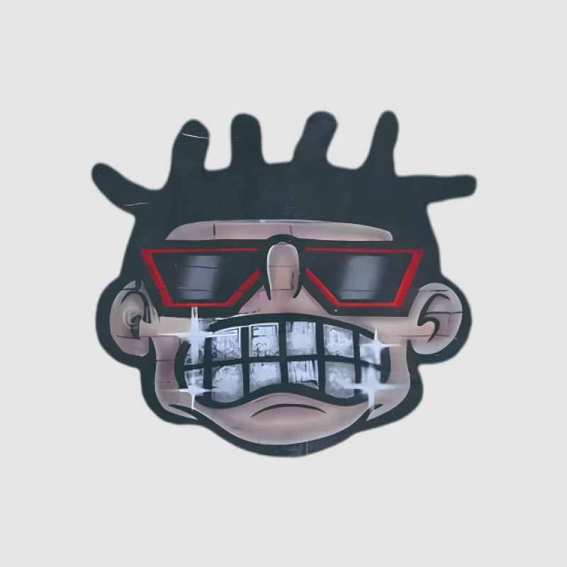 Visage de dessin animé stylisé avec lunettes de soleil Homme Sweat à capuche