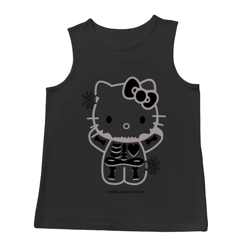 Skelett Hello Kitty Design mit Spinnennetzen Herren Tanktops