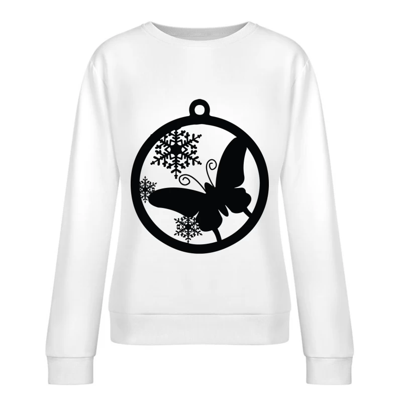 Décoration hivernale avec papillon Femme Sweat-shirt à enfiler
