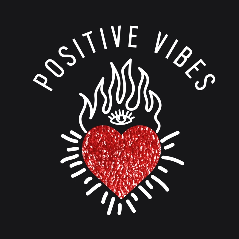 Positives Herzdesign mit Flammen Damen Pullover Hoodie