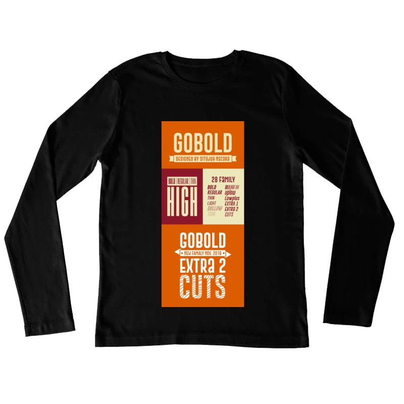 Typographie rétro GoBold Femme Manches Longues T-Shirt