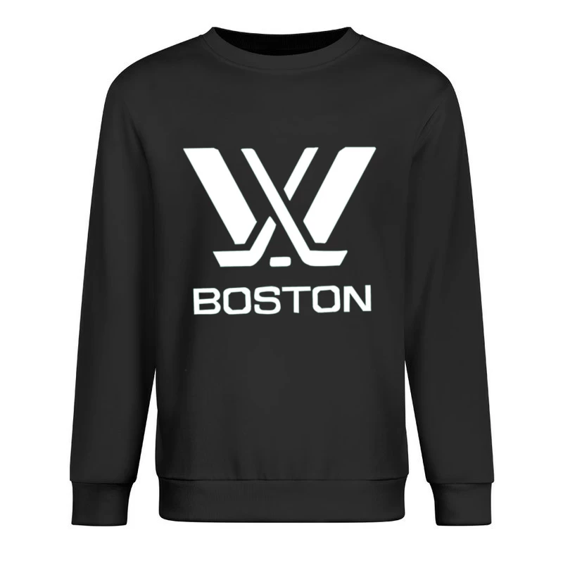 Boston Hockey Team Logo Line Drawing Male Pullover Sweatshirt