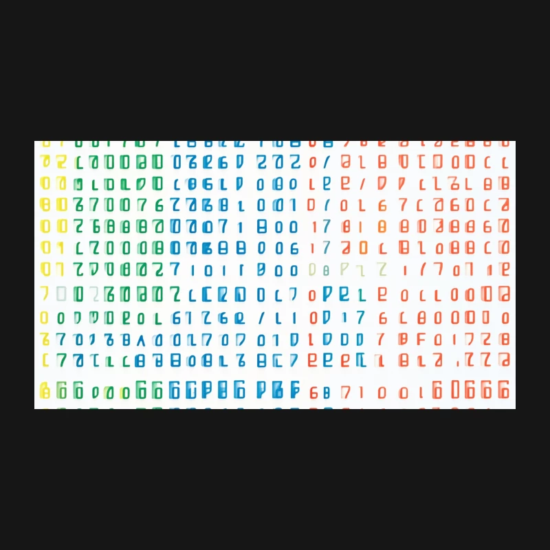 Colorful Digital Number Matrix Pattern Desk Mat
