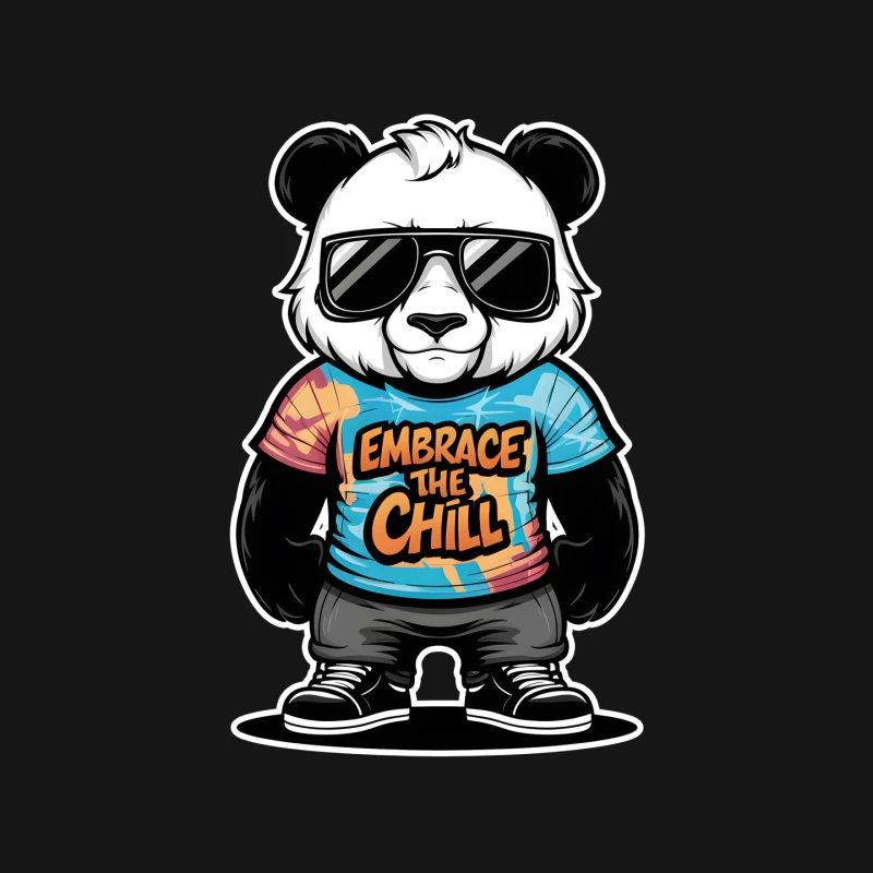 Cool Cartoon Panda in Tie-Dye "Embrace the Chill" Streetwear Mouse Pad