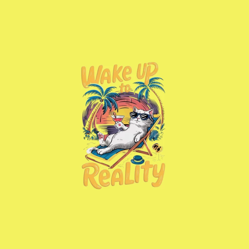 Chill Cat on Vacation: Wake Up to Reality Travel Mug
