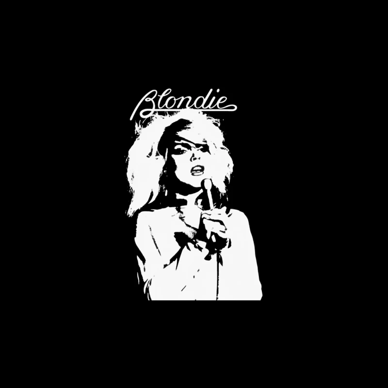 Artistic Line Drawing of Blondie Band Logo and Singer Mouse Pad