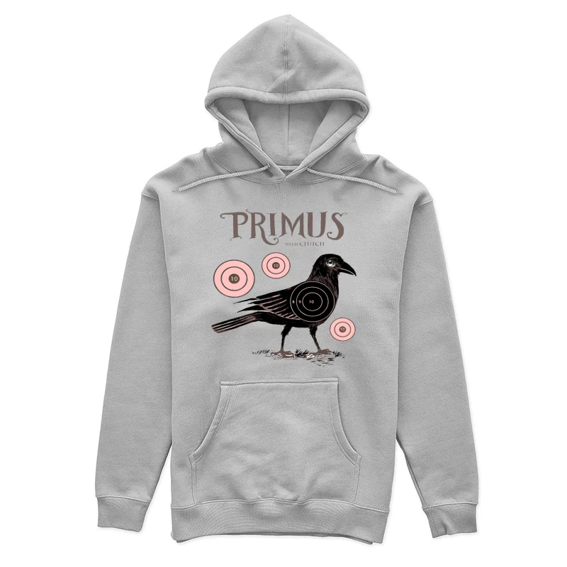 Vintage-Style Primus Concert Poster with Crow and Target Designs Female Pullover Hoodie