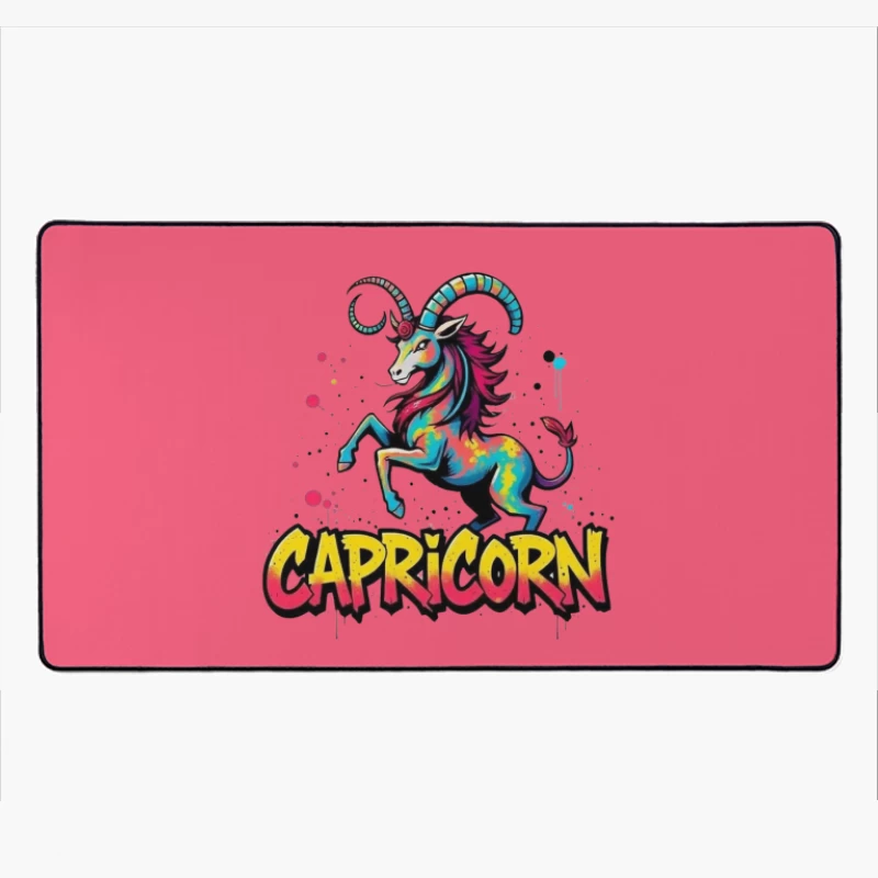 Vibrant Capricorn Zodiac Art Desk Mat