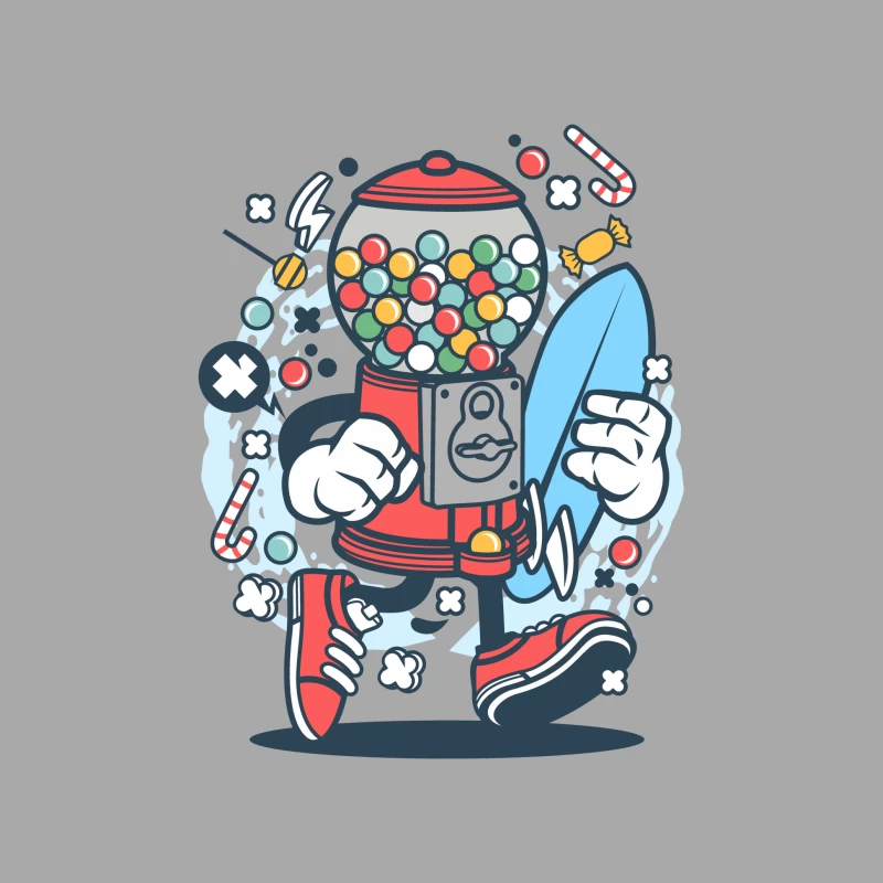 Distributeur de bonbons avec planche de surf Homme Sweat à capuche