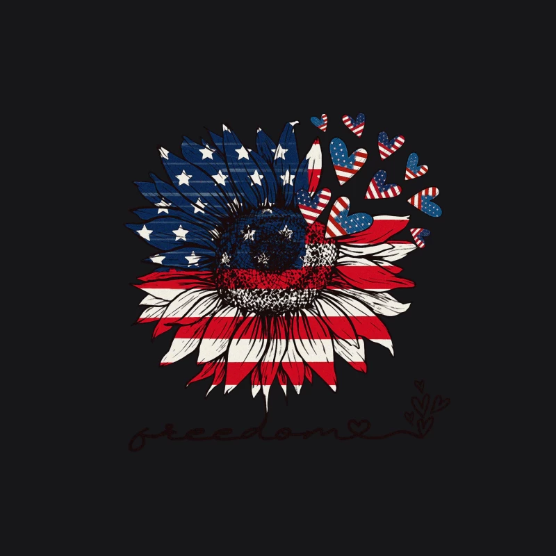 Freiheit Sonnenblume mit amerikanischer Flagge Herren Pullover Hoodie