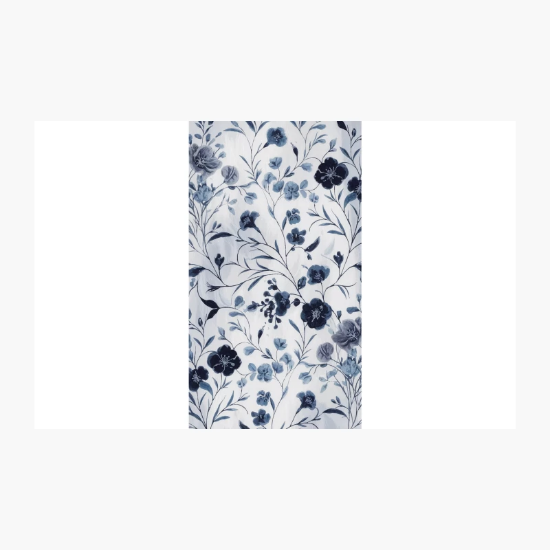 Elegant Blue and White Watercolor Floral Fabric Pattern Travel Mug